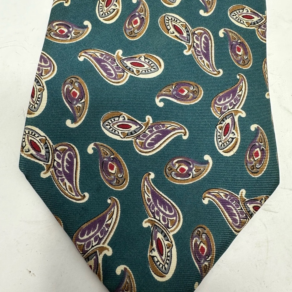 Vintage Tie Christian Dior Monsieur Paisley Silk Tie Classic Length